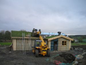 picture of turfing the roof - click for larger image. Opens in new tab
