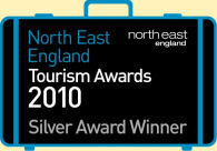 North East England Tourism Awards 2010 Silver Award Winner logo